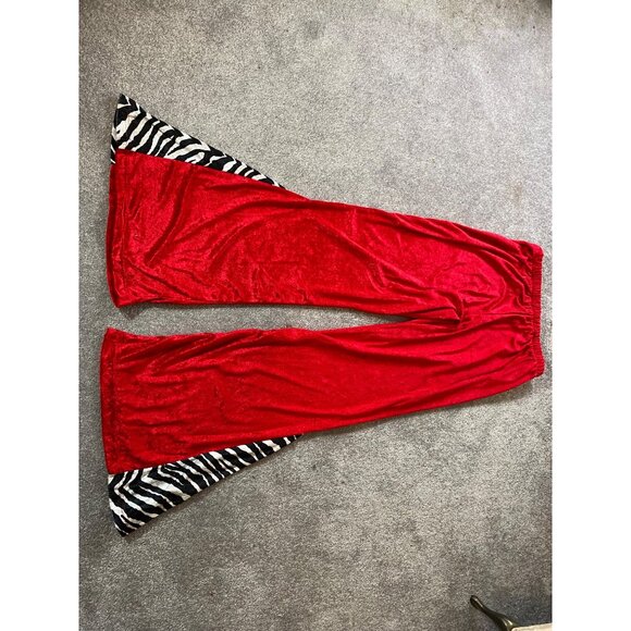 California Costumes Pimp Red Velvet Zebra Flared Pants Adult Large - Picture 5 of 16